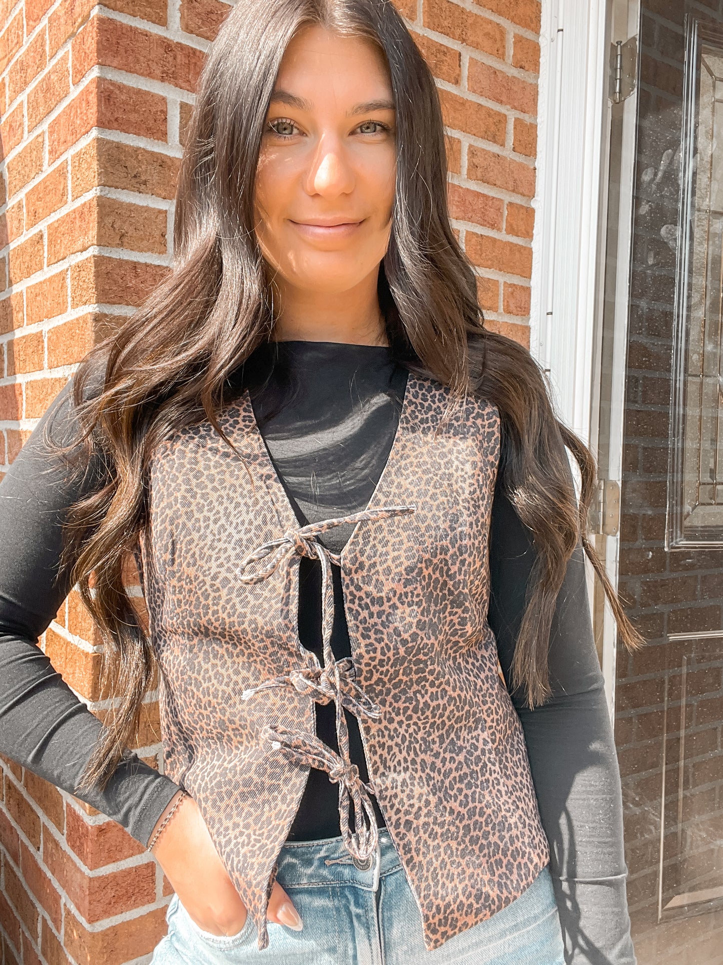 Leopard Tie Vest