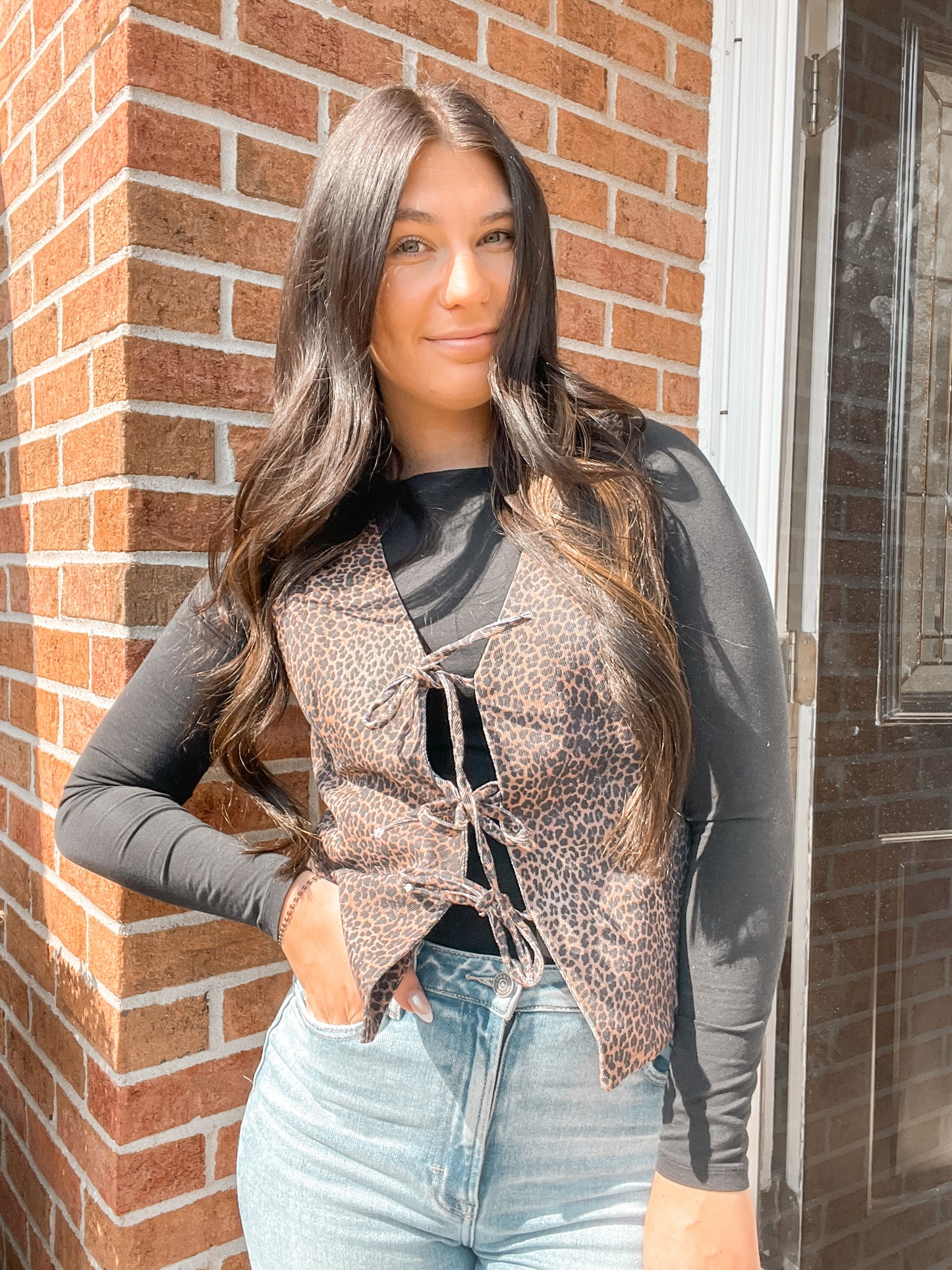 Leopard Tie Vest