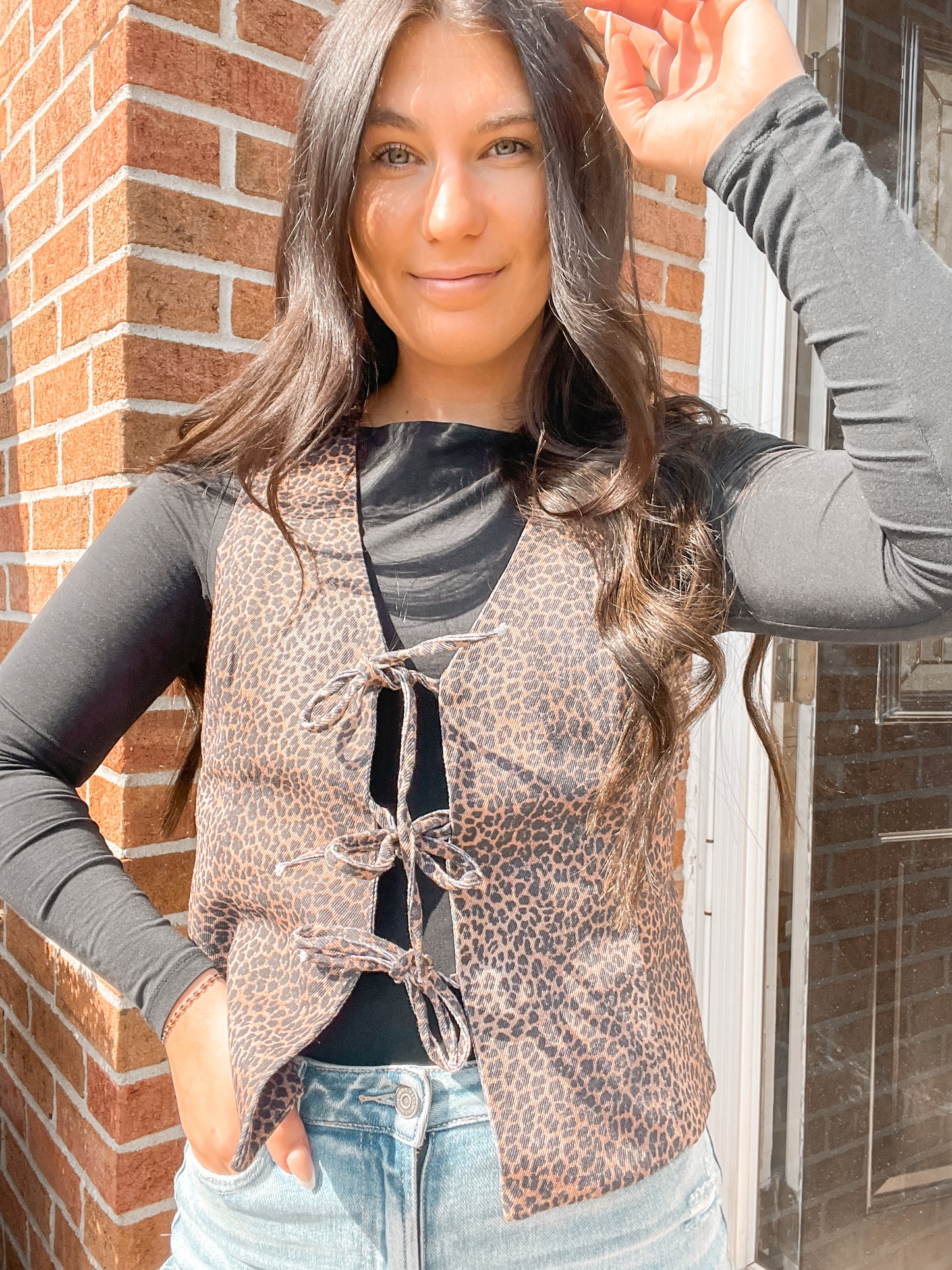 Leopard Tie Vest