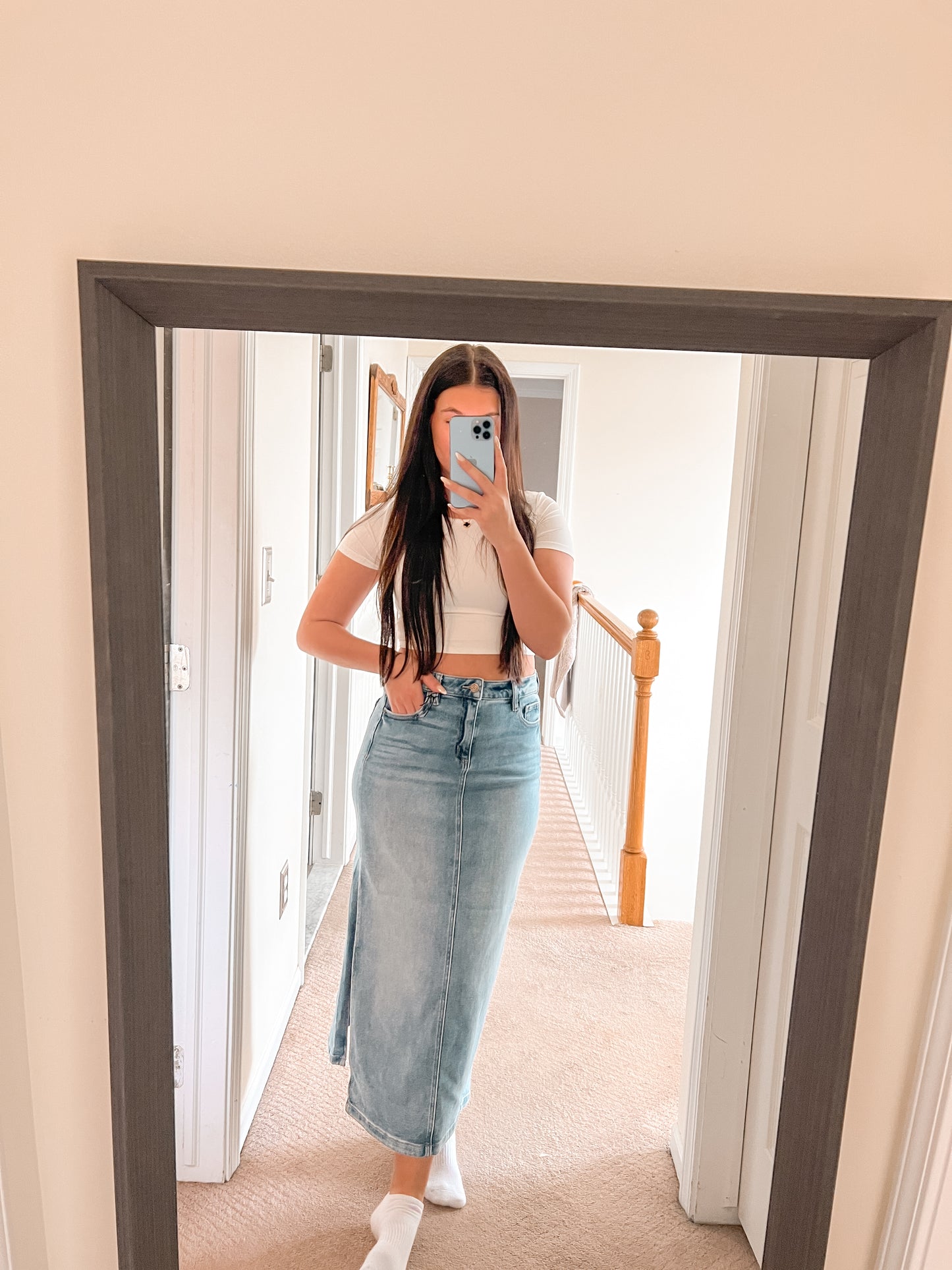 Hidden Peyton Denim Skirt
