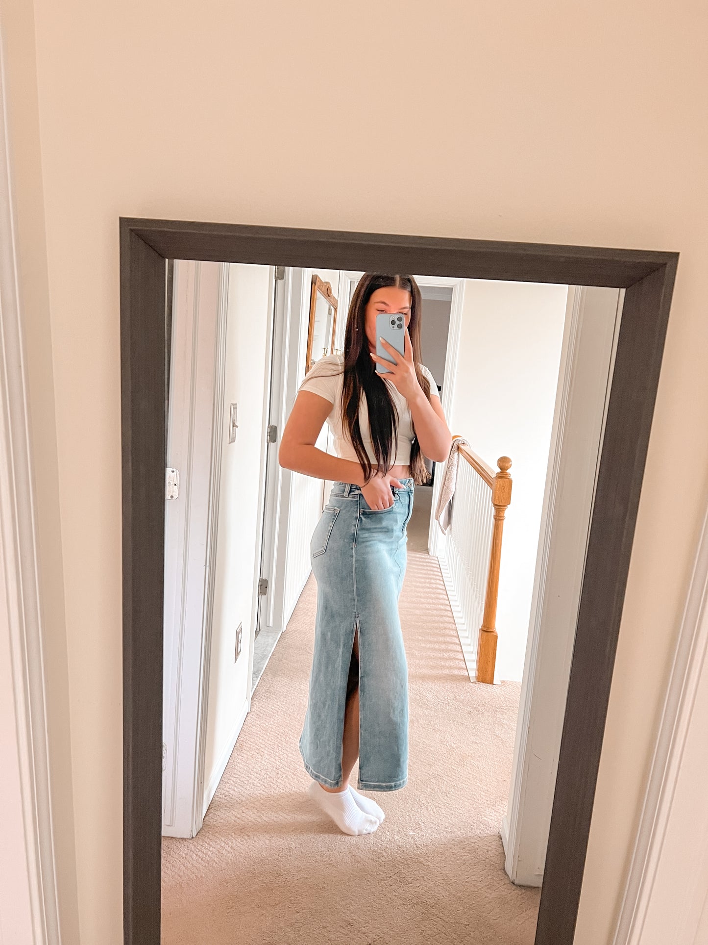 Hidden Peyton Denim Skirt