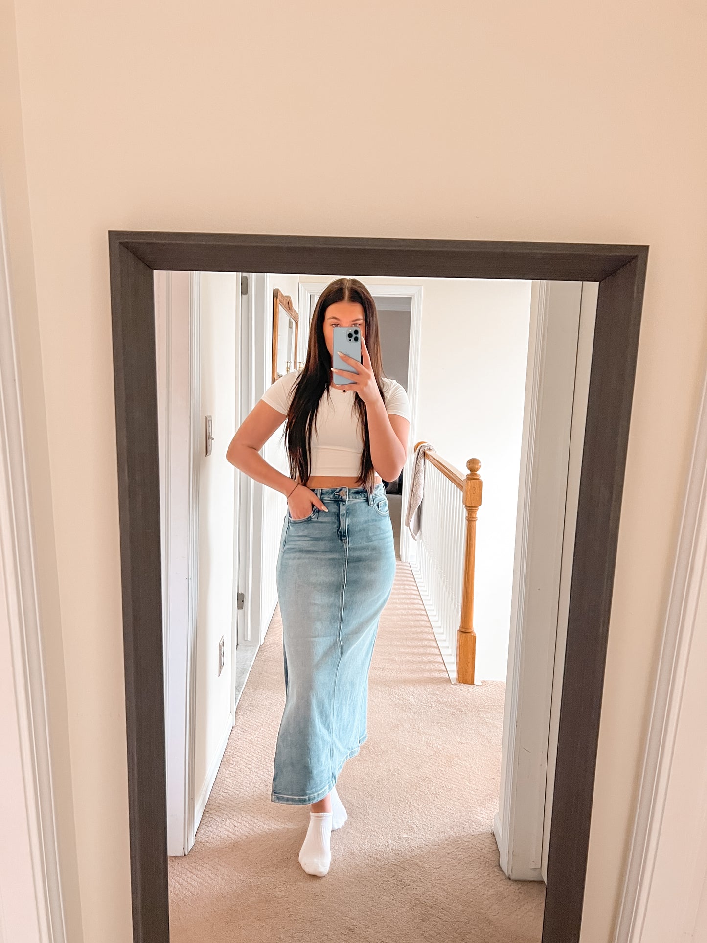 Hidden Peyton Denim Skirt