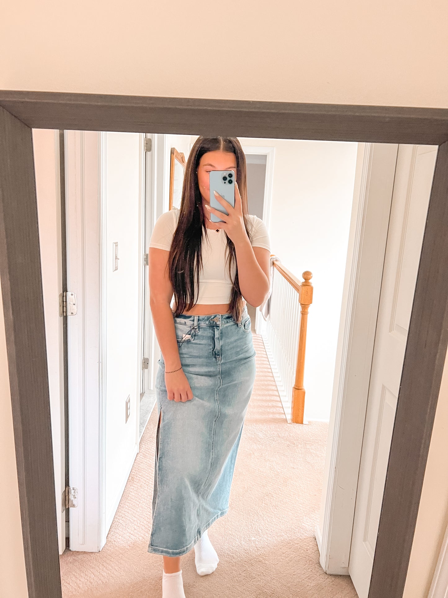 Hidden Peyton Denim Skirt