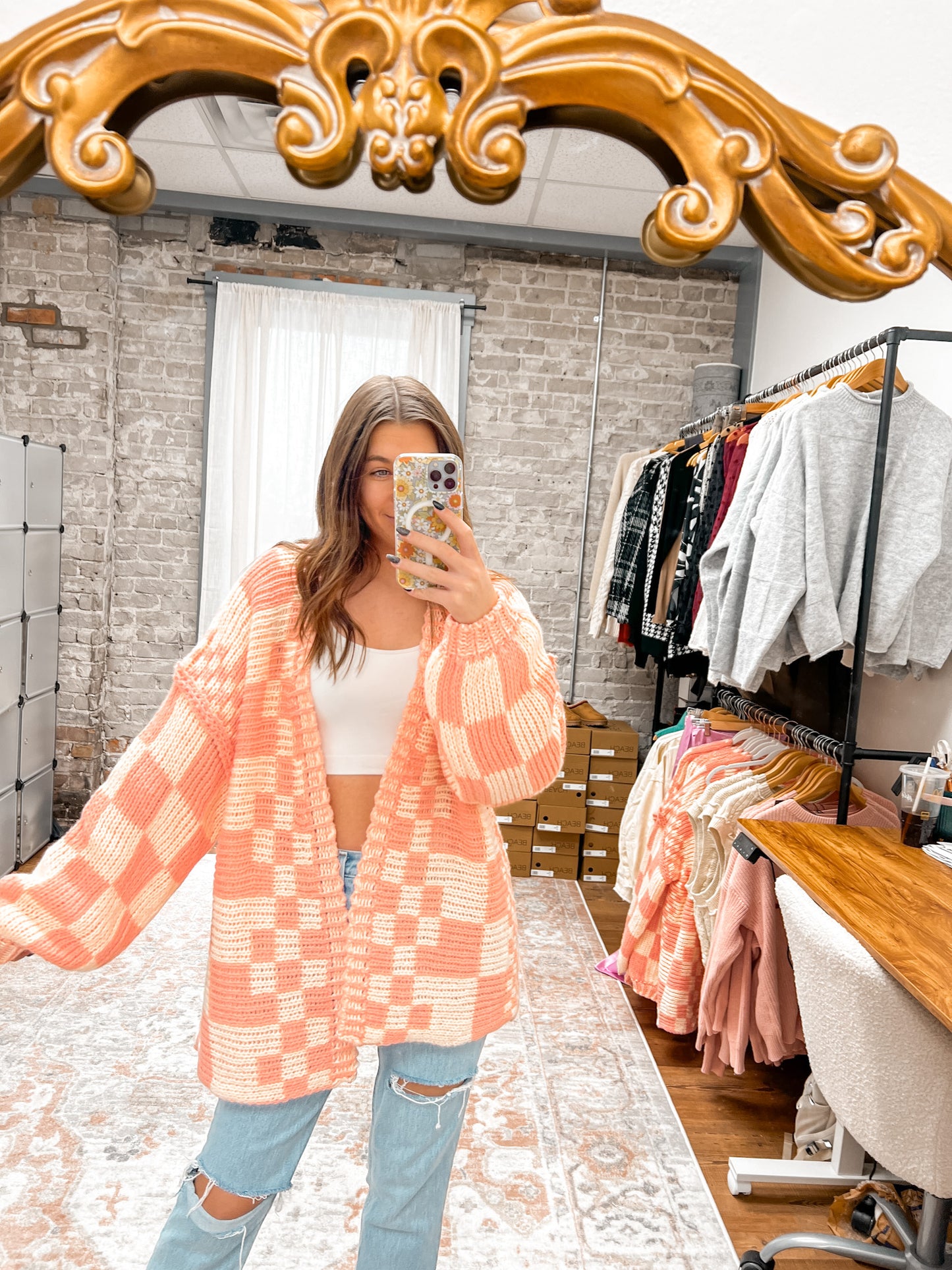 With Love Checkered Cardigan